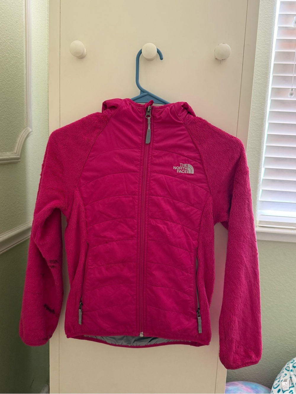 The North Face Hot Pink Quilted & Fleece Jacket - Girls